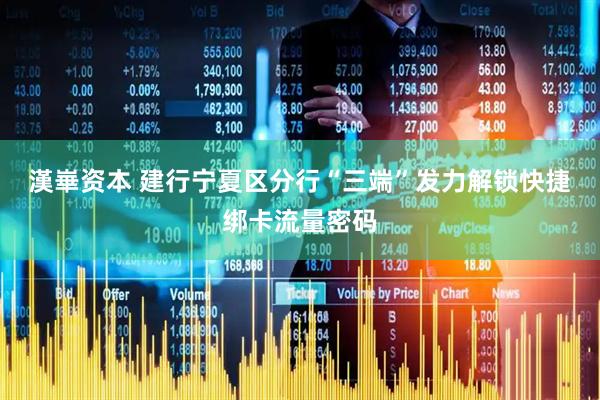 漢崋资本 建行宁夏区分行“三端”发力解锁快捷绑卡流量密码
