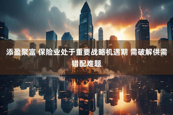 添盈聚富 保险业处于重要战略机遇期 需破解供需错配难题