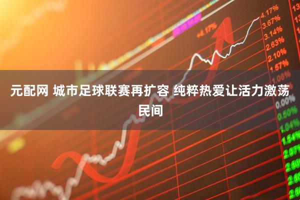 元配网 城市足球联赛再扩容 纯粹热爱让活力激荡民间